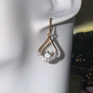 Blue Topaz 18K Gold Plated Earrings